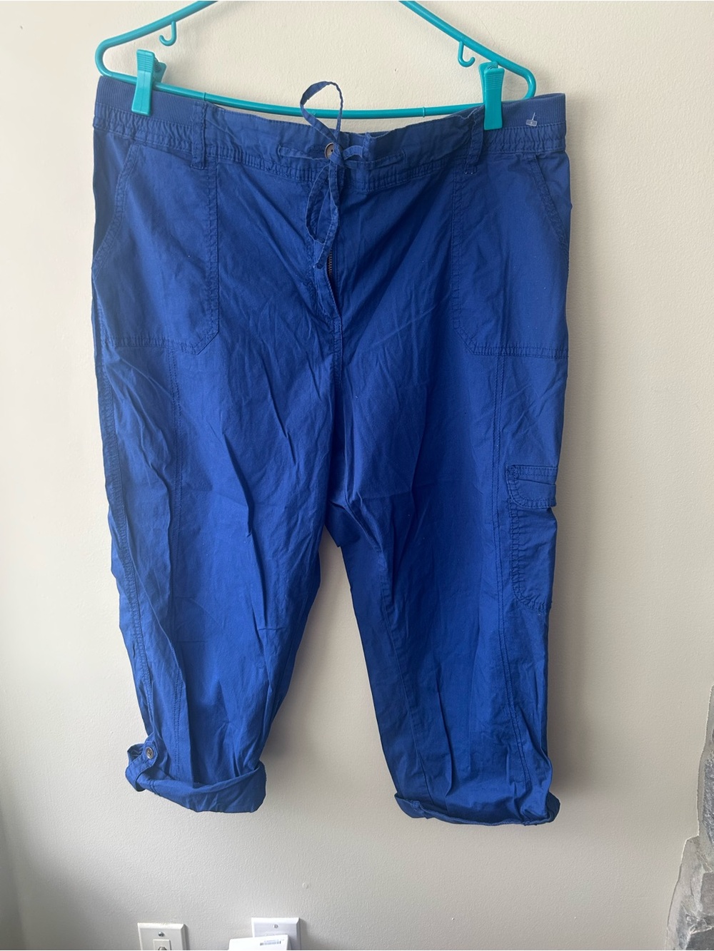 George Royal Blue Cargo Crop Pants